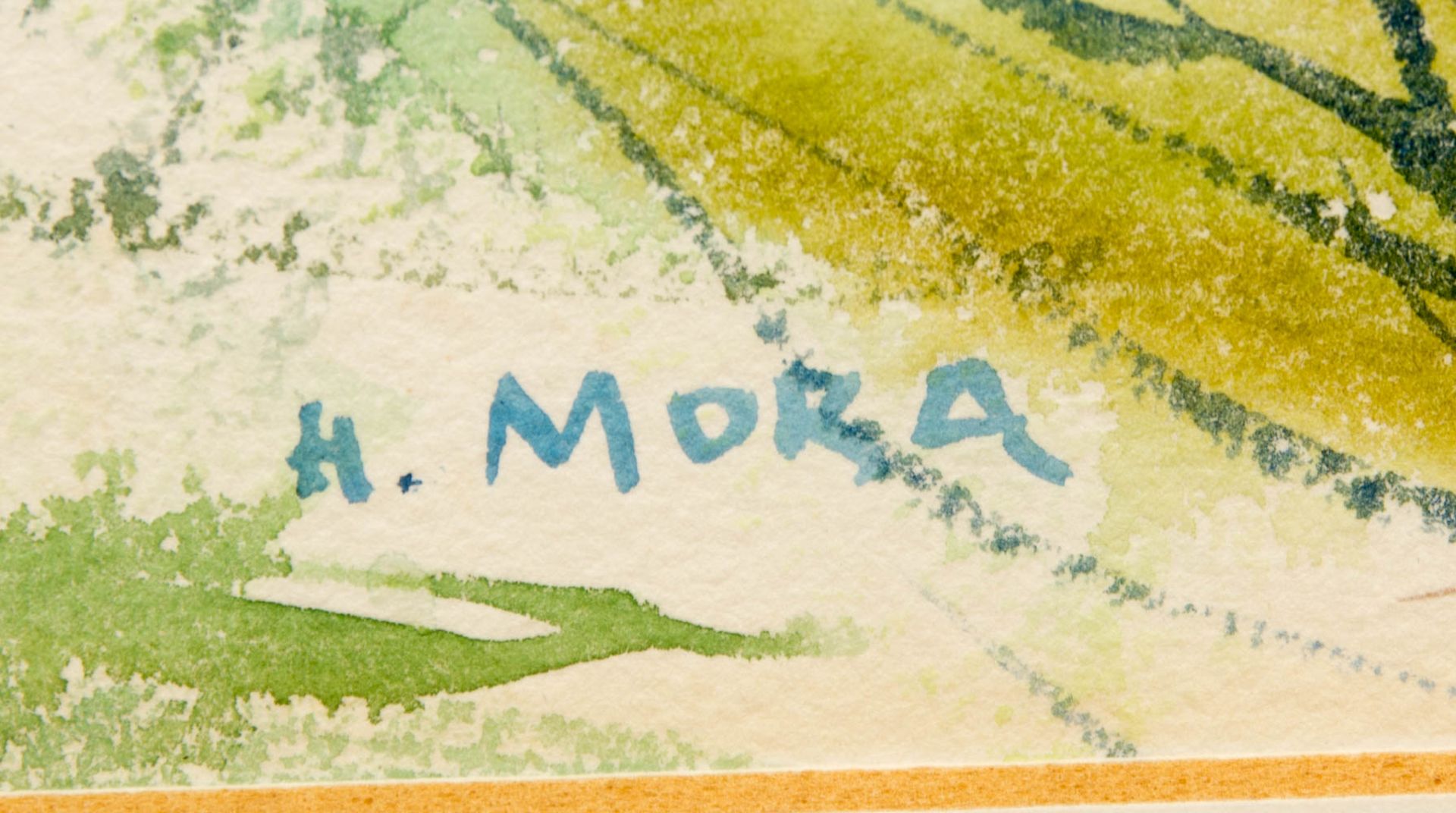Herta Mora, Konvolut Stillleben, Landschaftsansicht und Mädchenportrait, Aquarell auf Bütte / - Bild 3 aus 7