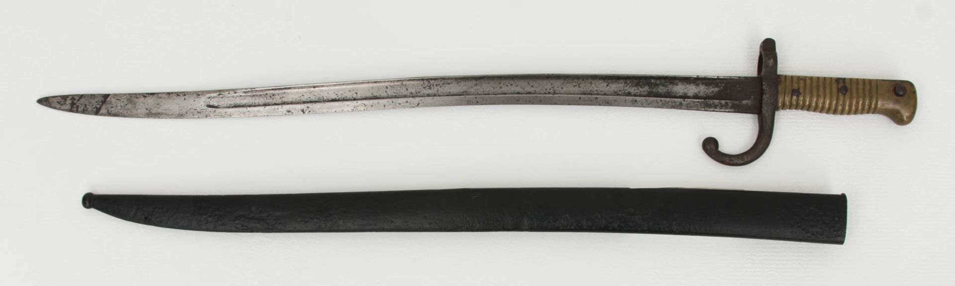 Französisches Jatagan Bajonett, 1869.57 cm lange Klinge mit trogförmiger Kehlung, au - Image 3 of 6