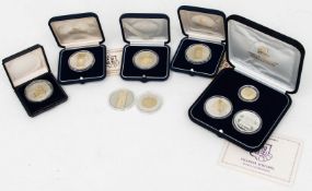 Münzsammlung Diners Andorra Au und Ag.6 x 20 Diners 925er Silber plus Goldinlay.S