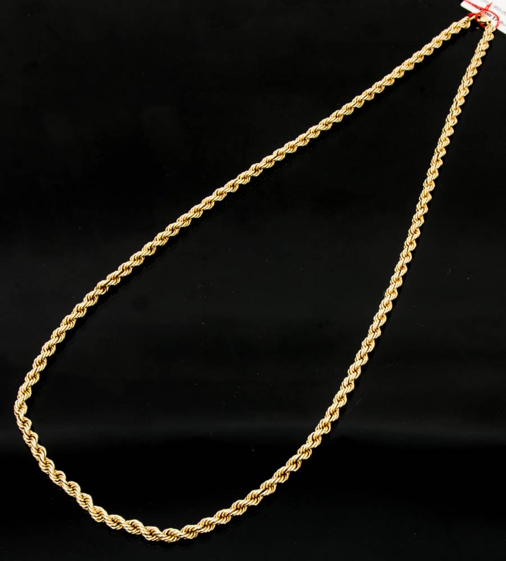 Goldene Kordelkette, 585er Gelbgold.Gesamtgewicht: 51g. 585er Gelbgold.