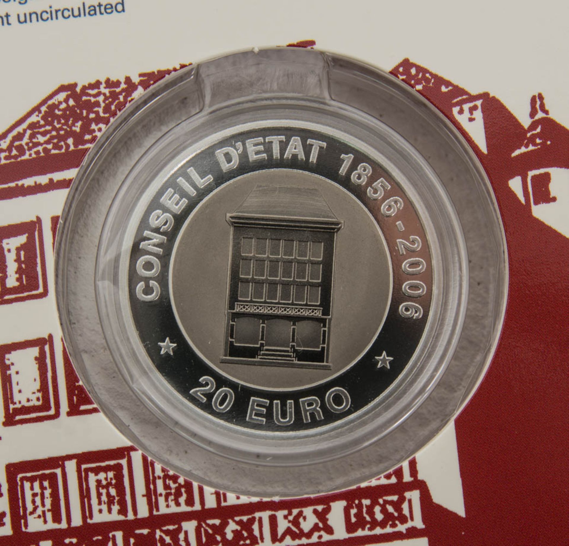 Luxemburg: 4 Gedenkmünzen 2006-2010. Gekapselt in Ausgabefolder. 20 € Conseil d'État 2006. 5 € - Bild 4 aus 5