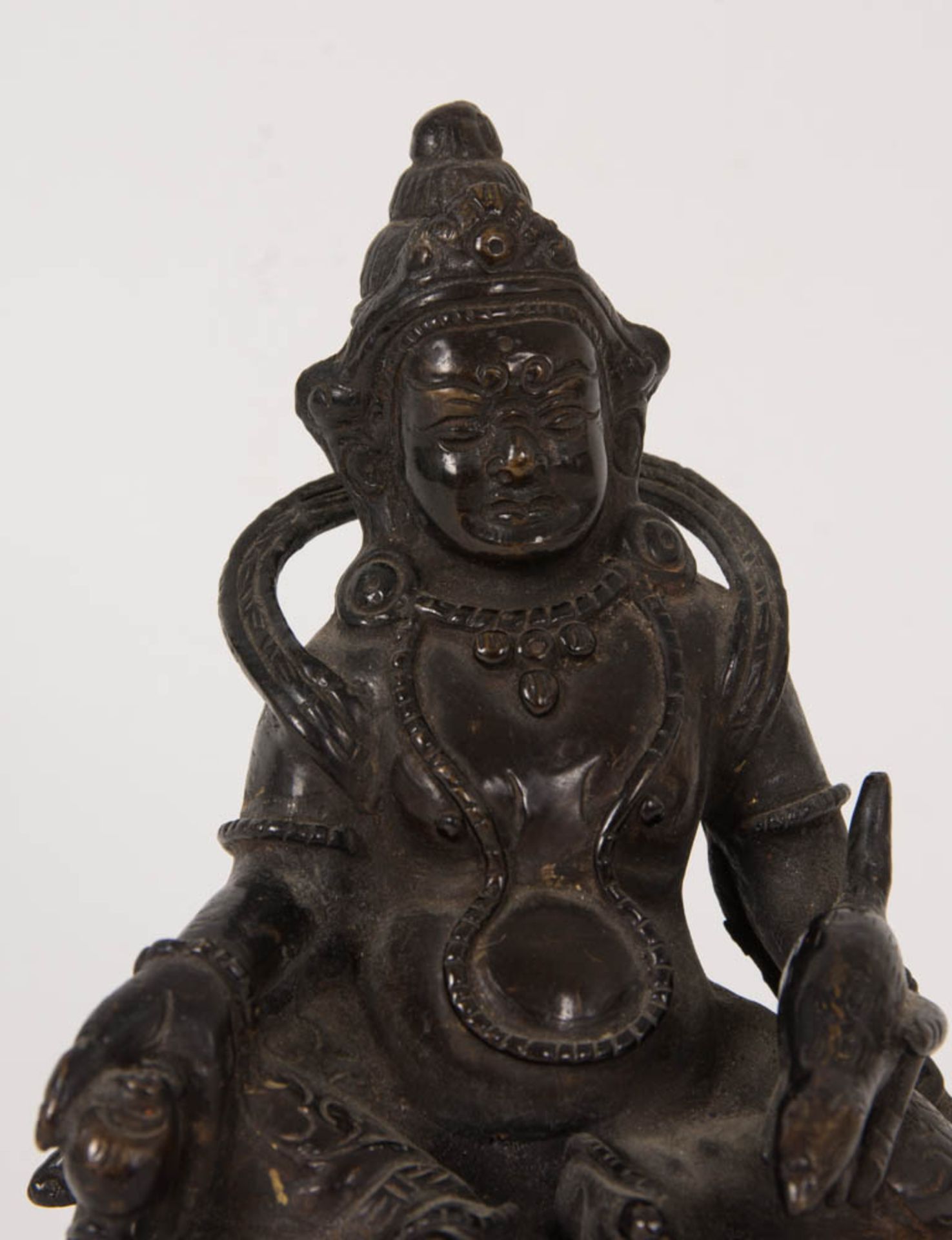 Jambhala Buddha Figur, asiatische Gottheit des Reichtums sowie Hüter des Nordens, Bronze, 19./20. Jh - Bild 8 aus 8