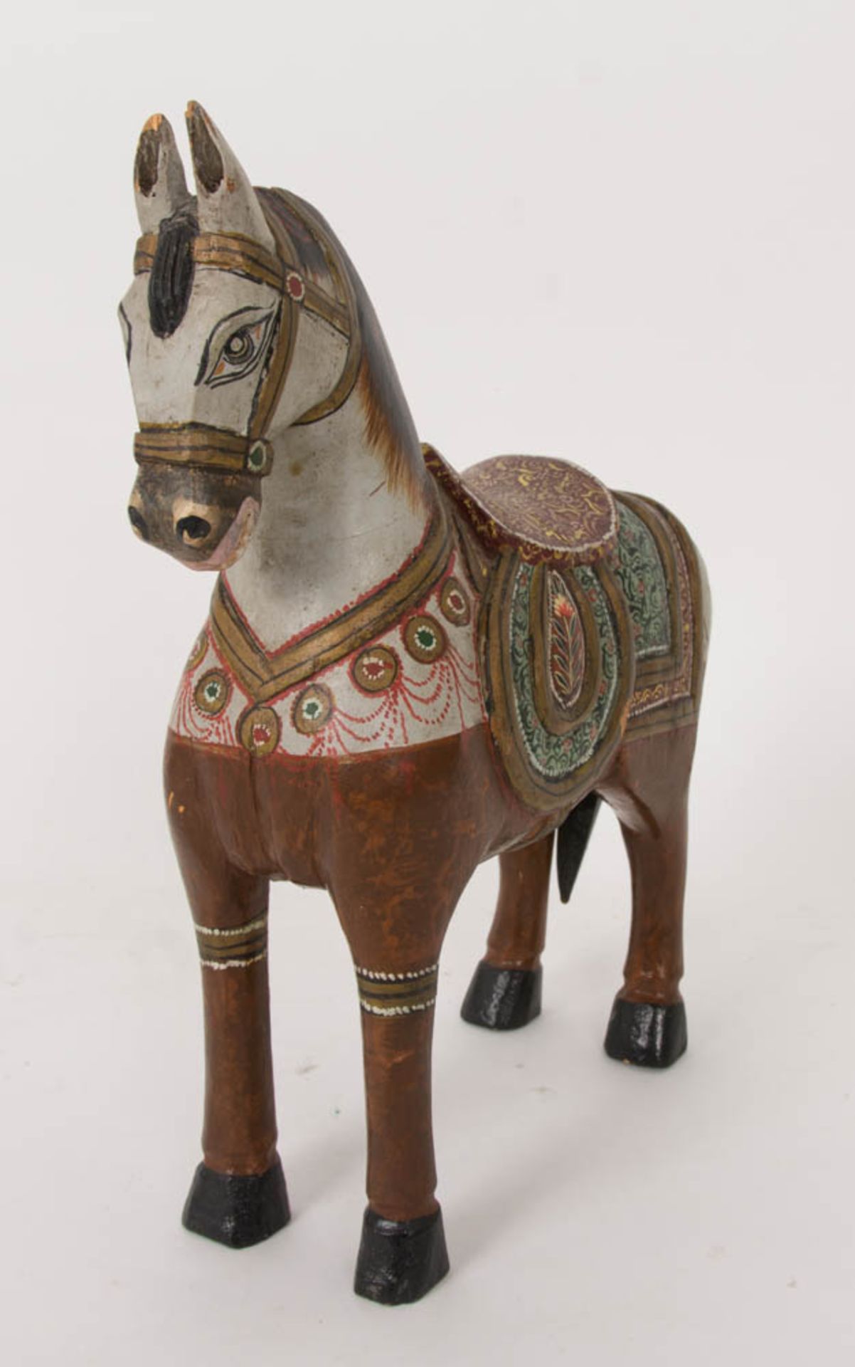 Zwei Pferde, Holz, wohl Indien um 1900. - Bild 3 aus 8