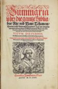 Frankfurter Summarien Bibel, mit zahlreichen Kupferstichen, 1562.