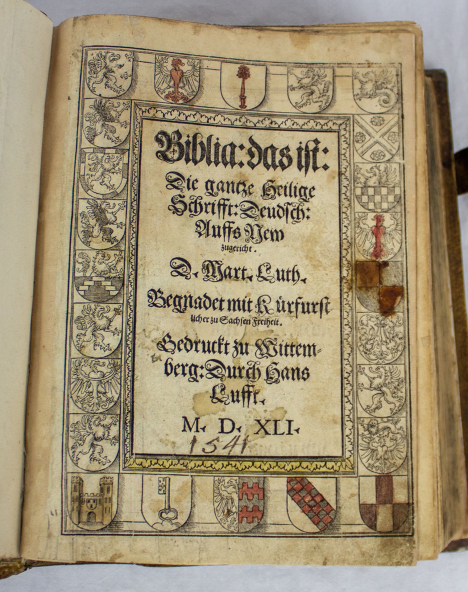 Wartburg Bibel, mit zahlreichen kolorierten Holzschnitten, 1541. - Image 5 of 18