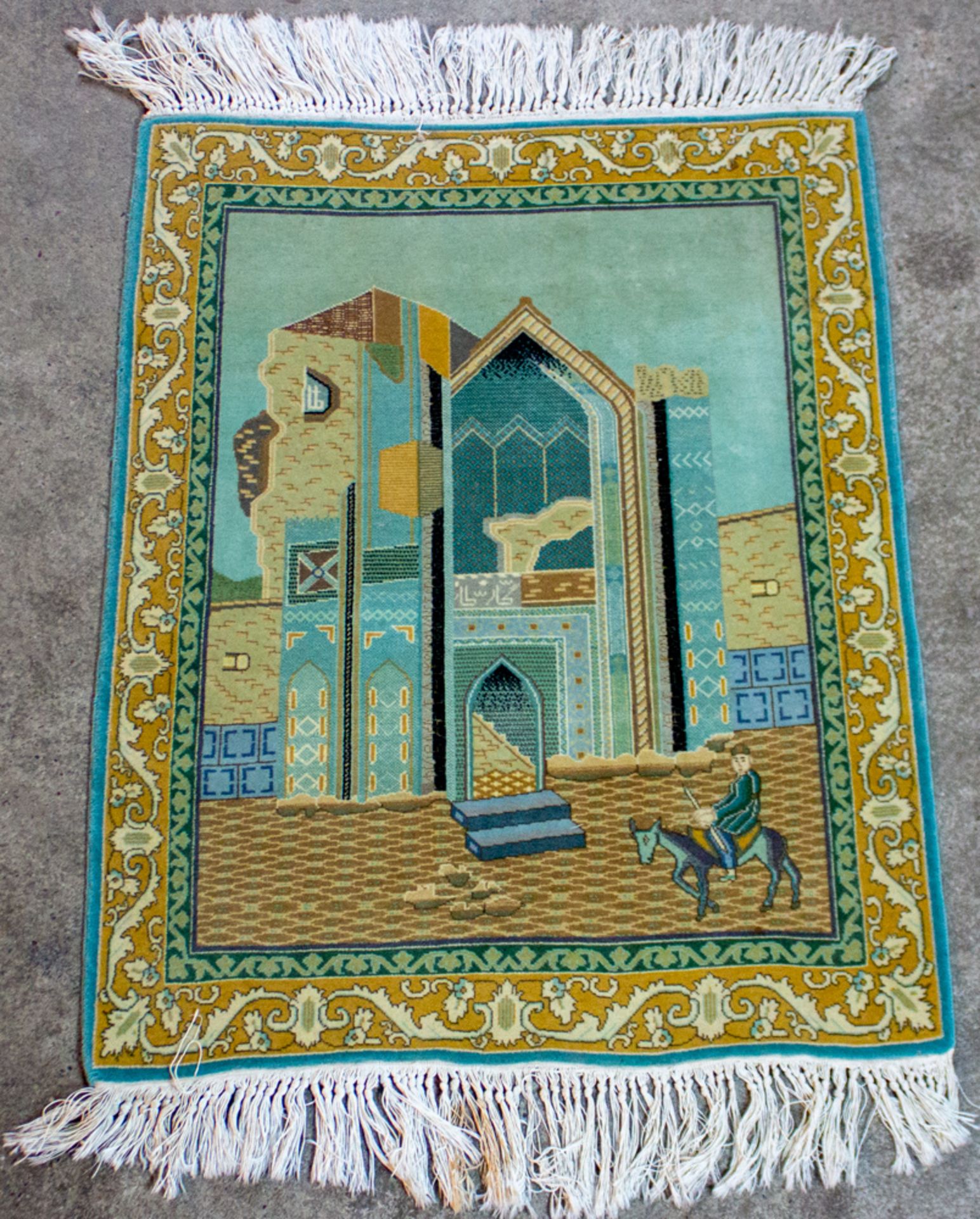 Teppich mit Moschee-Darstellung. - Bild 3 aus 5
