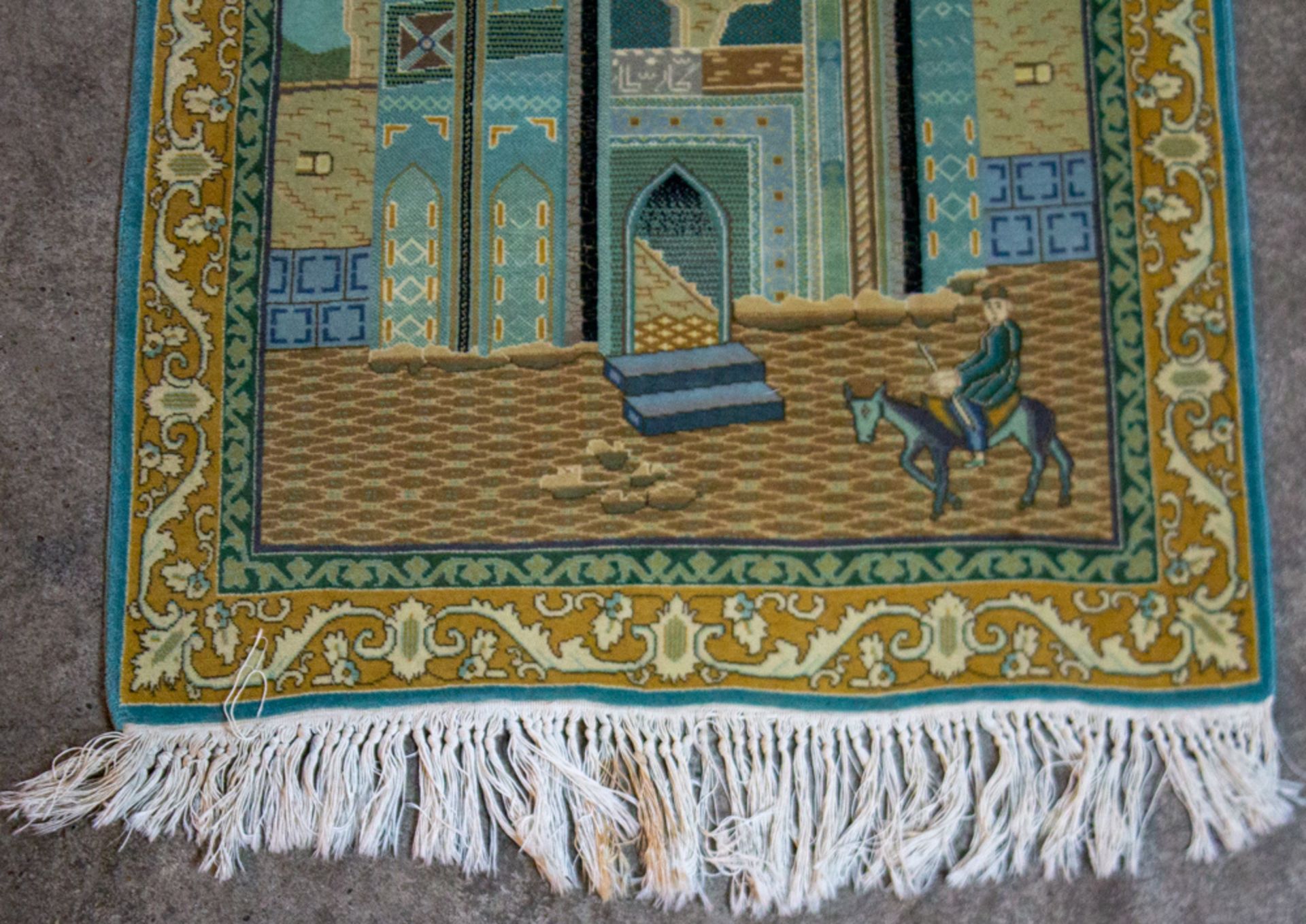 Teppich mit Moschee-Darstellung. - Bild 4 aus 5