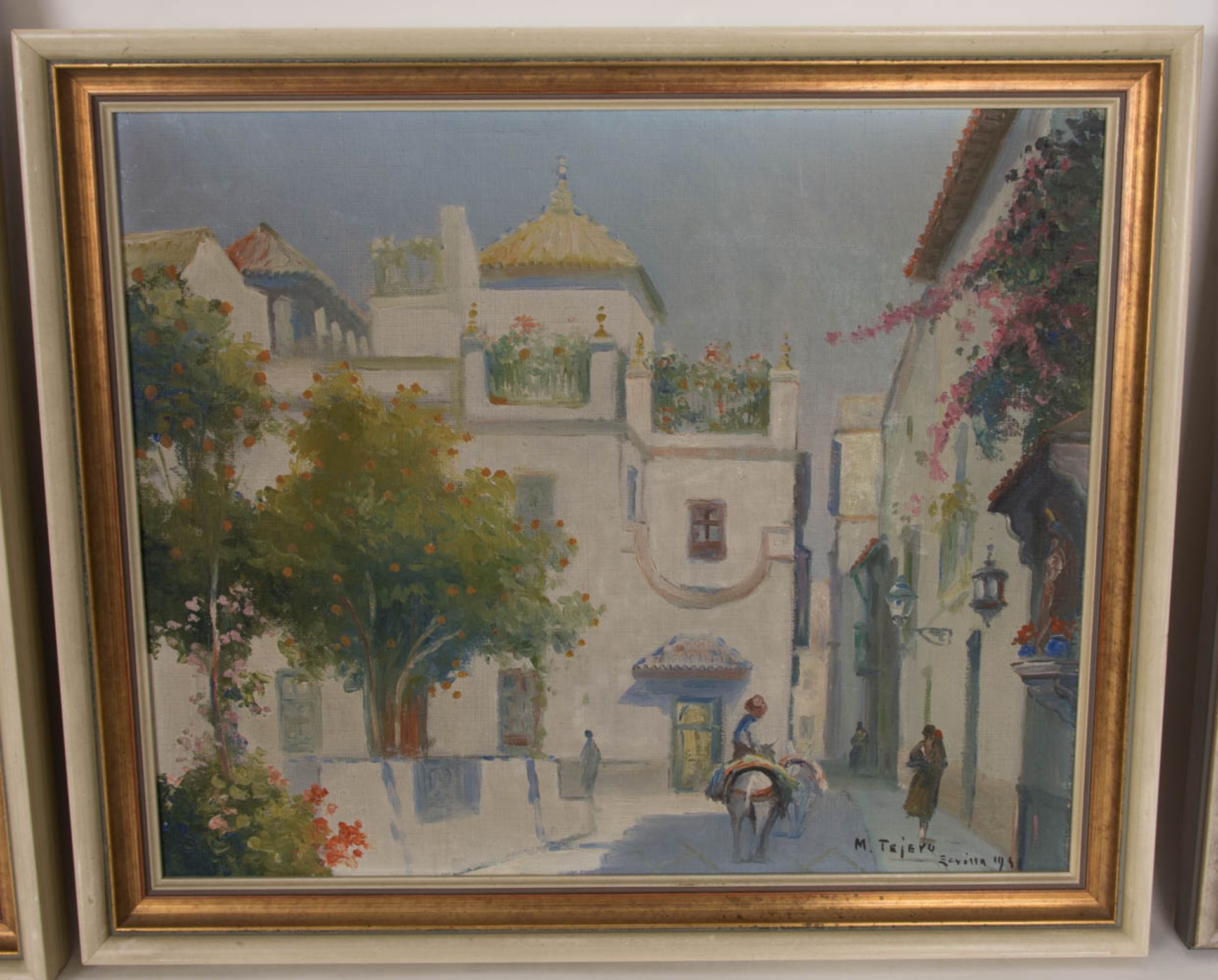 Manuel Tejero, drei Stadtansichten von Sevilla, Öl auf Platte, 1941. - Bild 3 aus 15