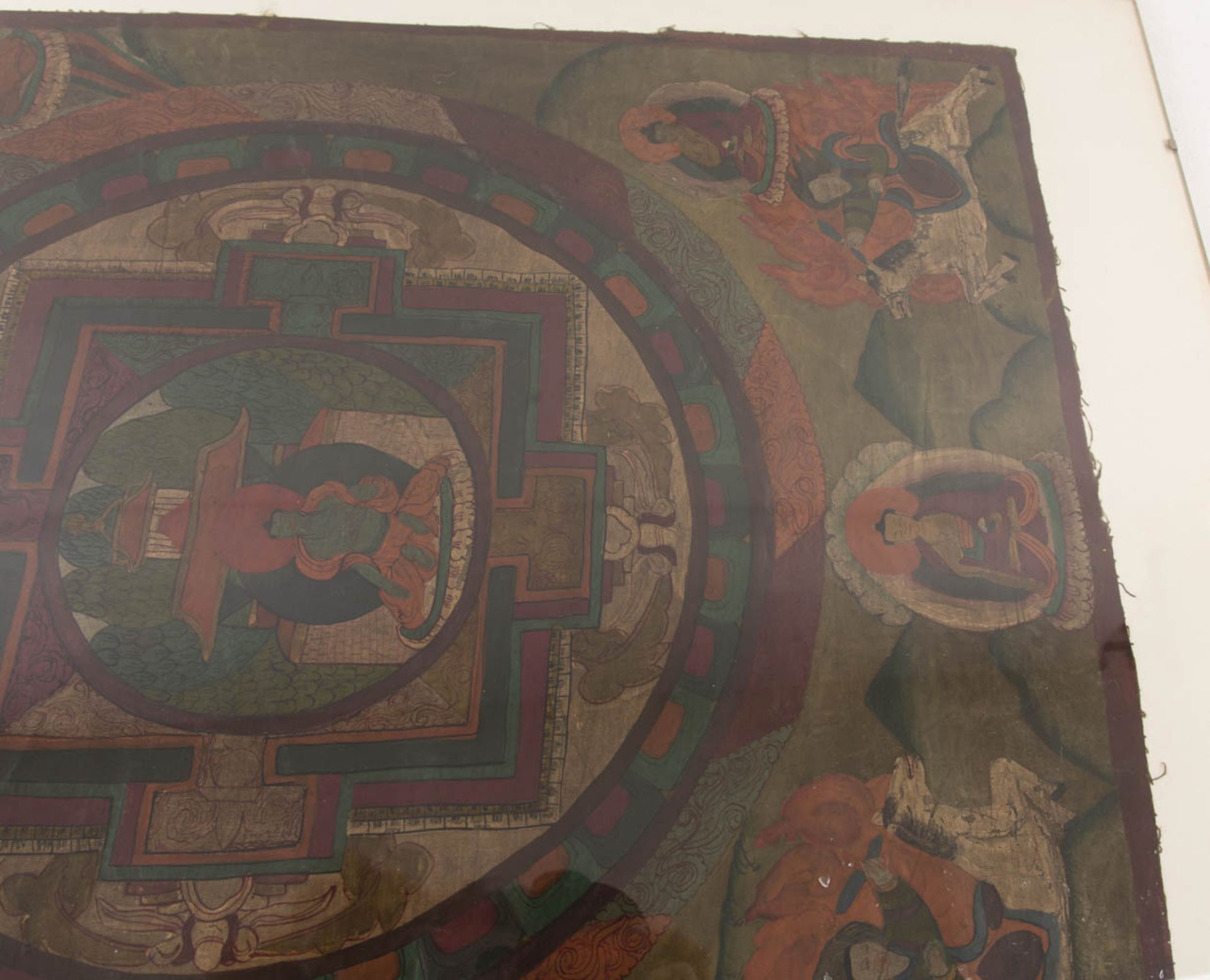 Thangka, Medicin Buddha Mandala, Wasserfarben auf Leinen, Tibet, 20. Jh. - Bild 2 aus 11