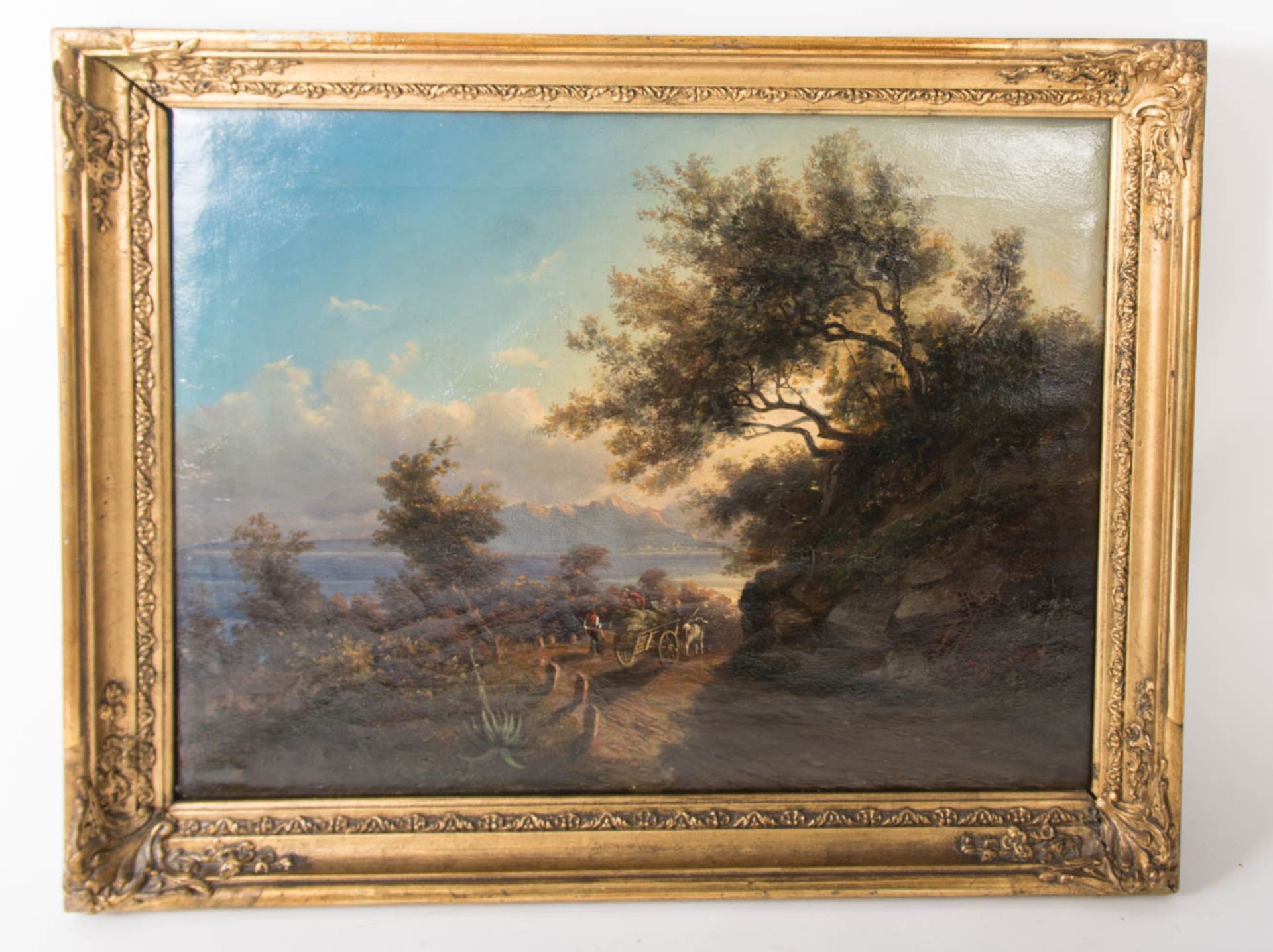 Pittoreske Biedermeier-Landschaft, Öl auf Leinwand, 19. Jh. - Image 2 of 4