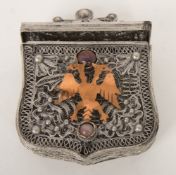 Filigrane Wappendose mit Doppeladler, Buntmetall, wohl Russland, 19. Jh.