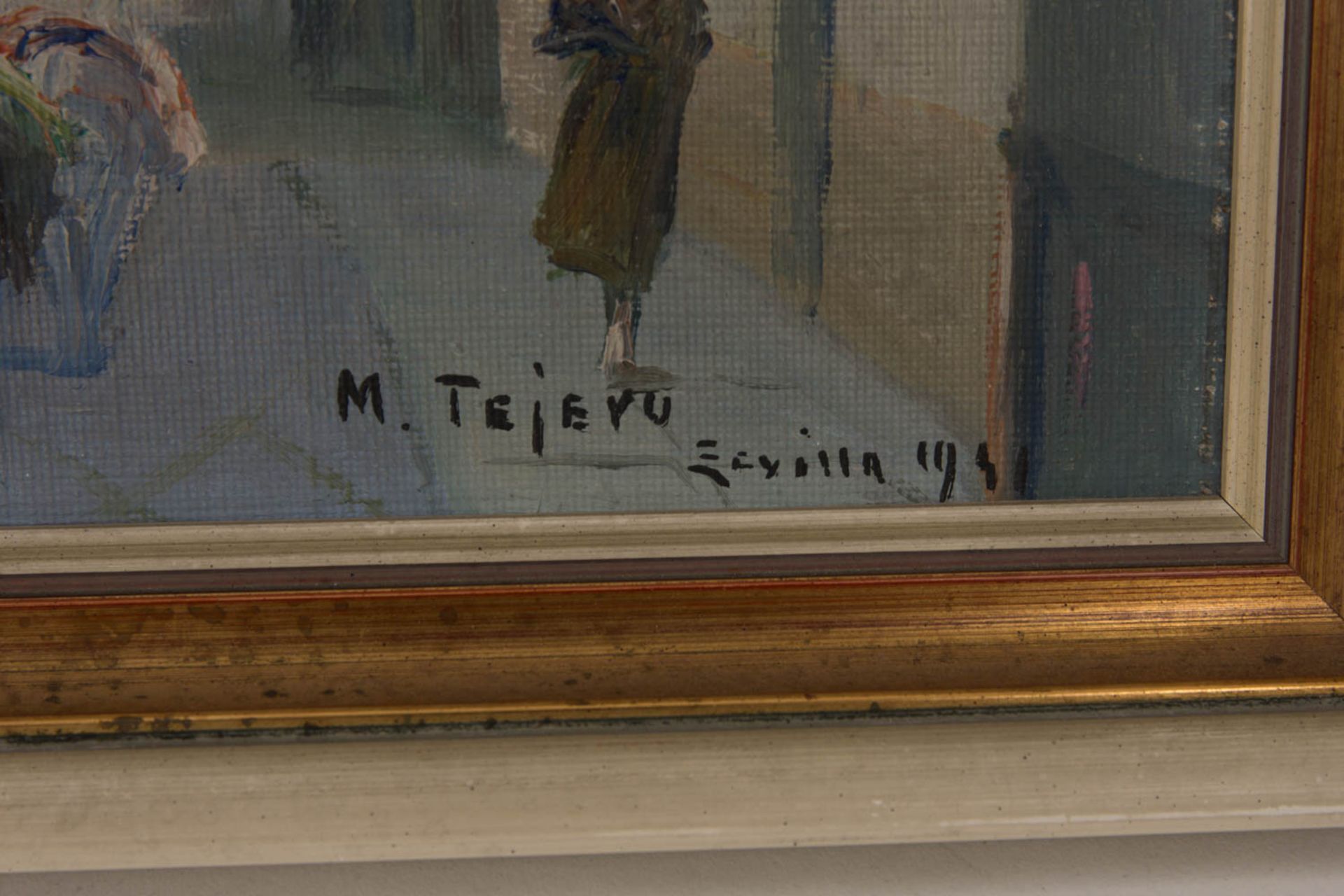 Manuel Tejero, drei Stadtansichten von Sevilla, Öl auf Platte, 1941. - Bild 6 aus 15