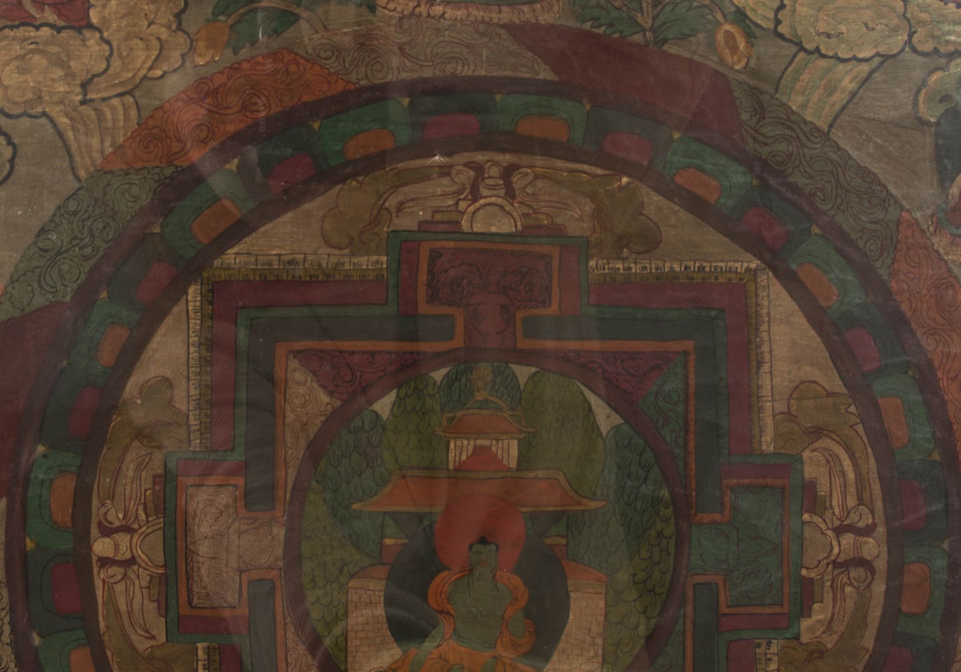 Thangka, Medicin Buddha Mandala, Wasserfarben auf Leinen, Tibet, 20. Jh. - Bild 5 aus 11