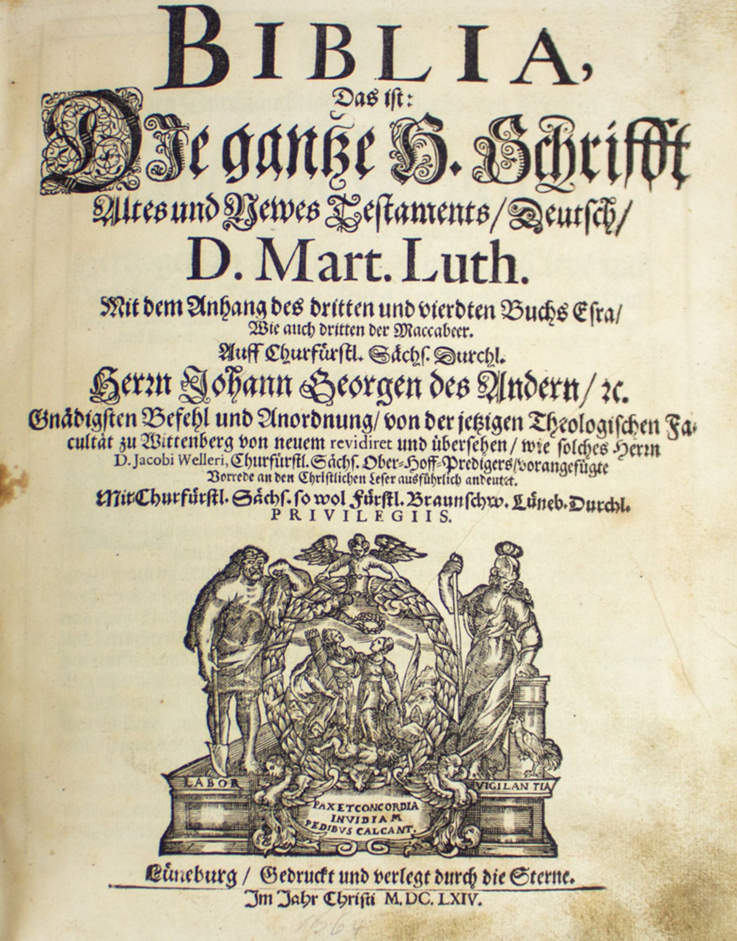 Lüneburger Kurfürstenbibel, mit zahlreichen Darstellungen, 1664. - Bild 5 aus 7