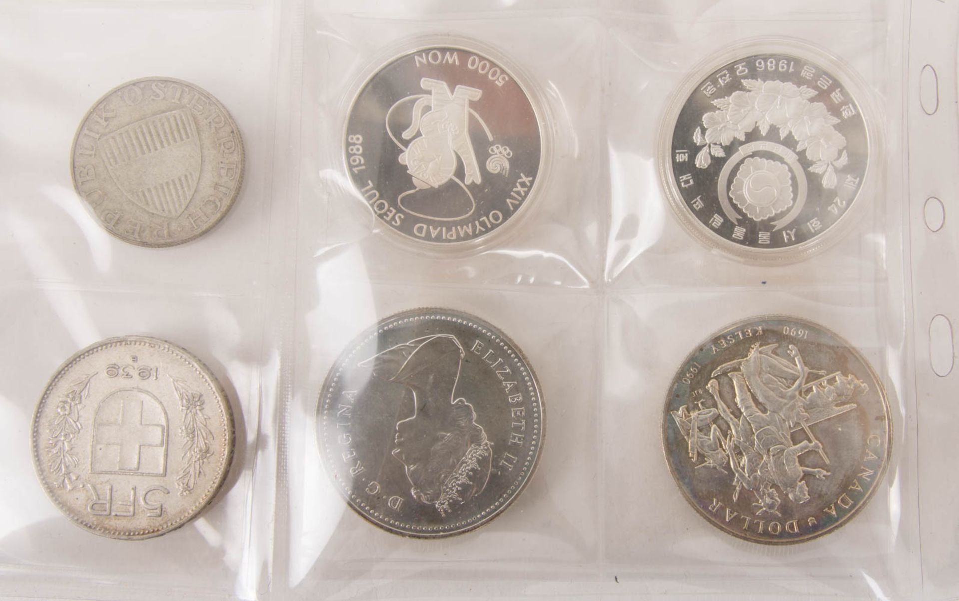 Sammlung Silbermünzen mit Kaiserreich, u.a. Schweiz, 18 Stück. - Bild 4 aus 7