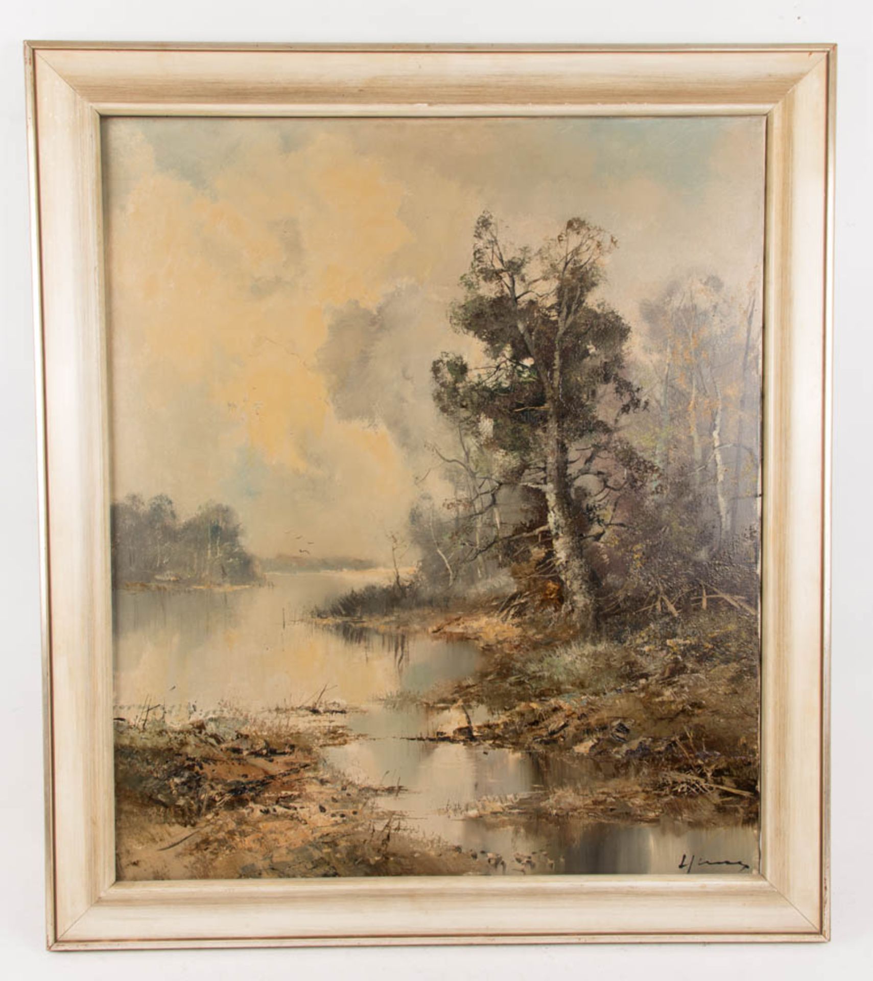 Ingrid Henze, Herbstlandschaft, Öl auf Leinwand, 20. Jh.