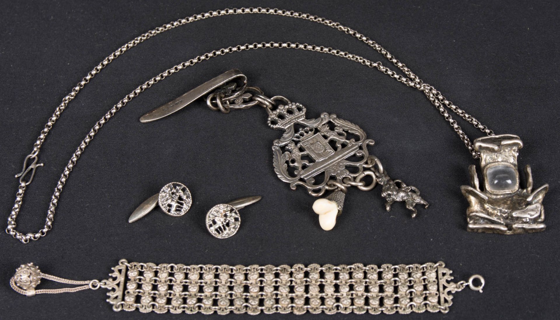 Konvolut von Silber-Jagdschmuck, Deutschland, 19./20. Jh.