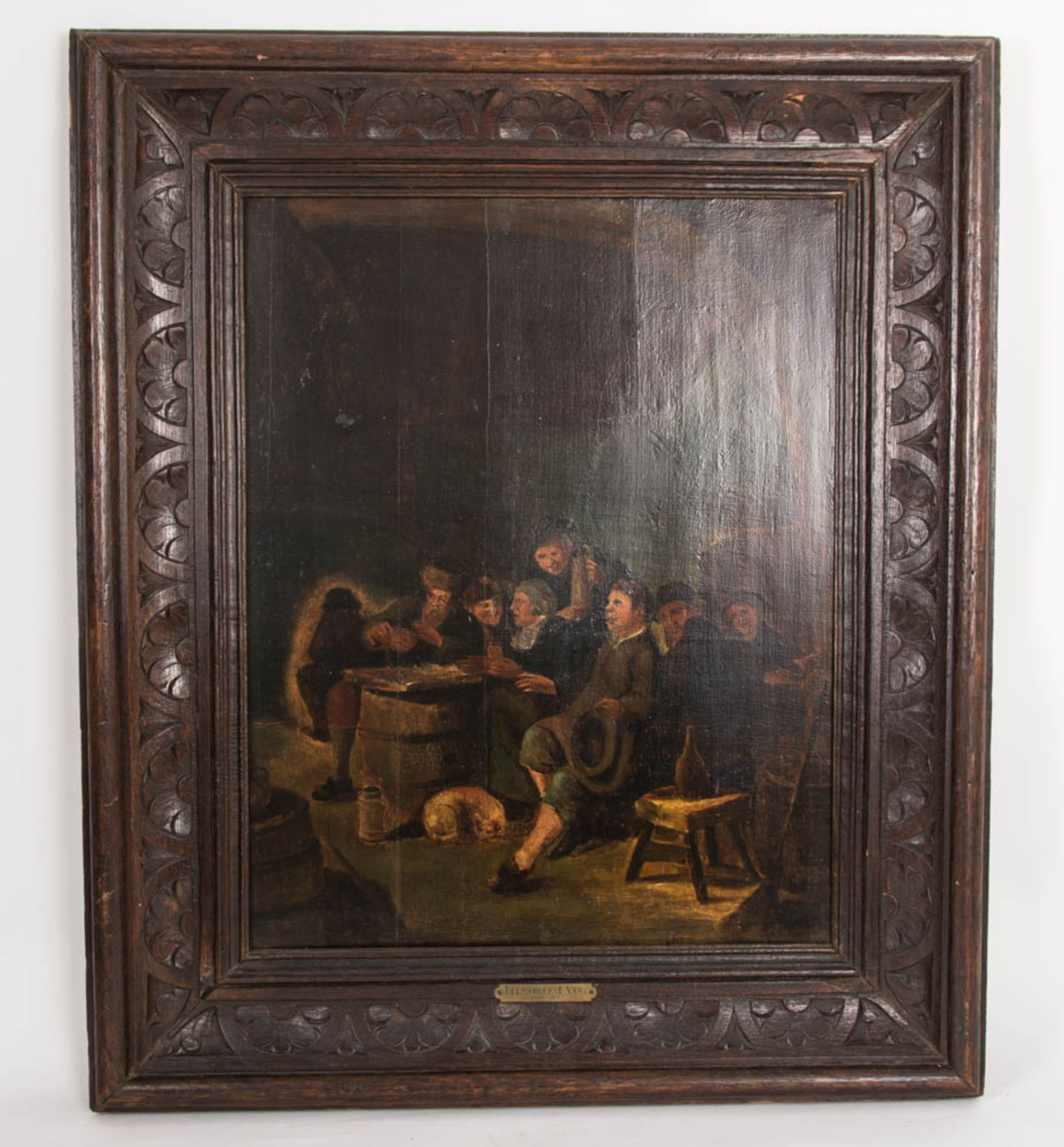 Attr. Egbert van Heemskerk, Ratsherrenrunde, Öl auf Holzplatte, 17. Jh. - Bild 7 aus 7