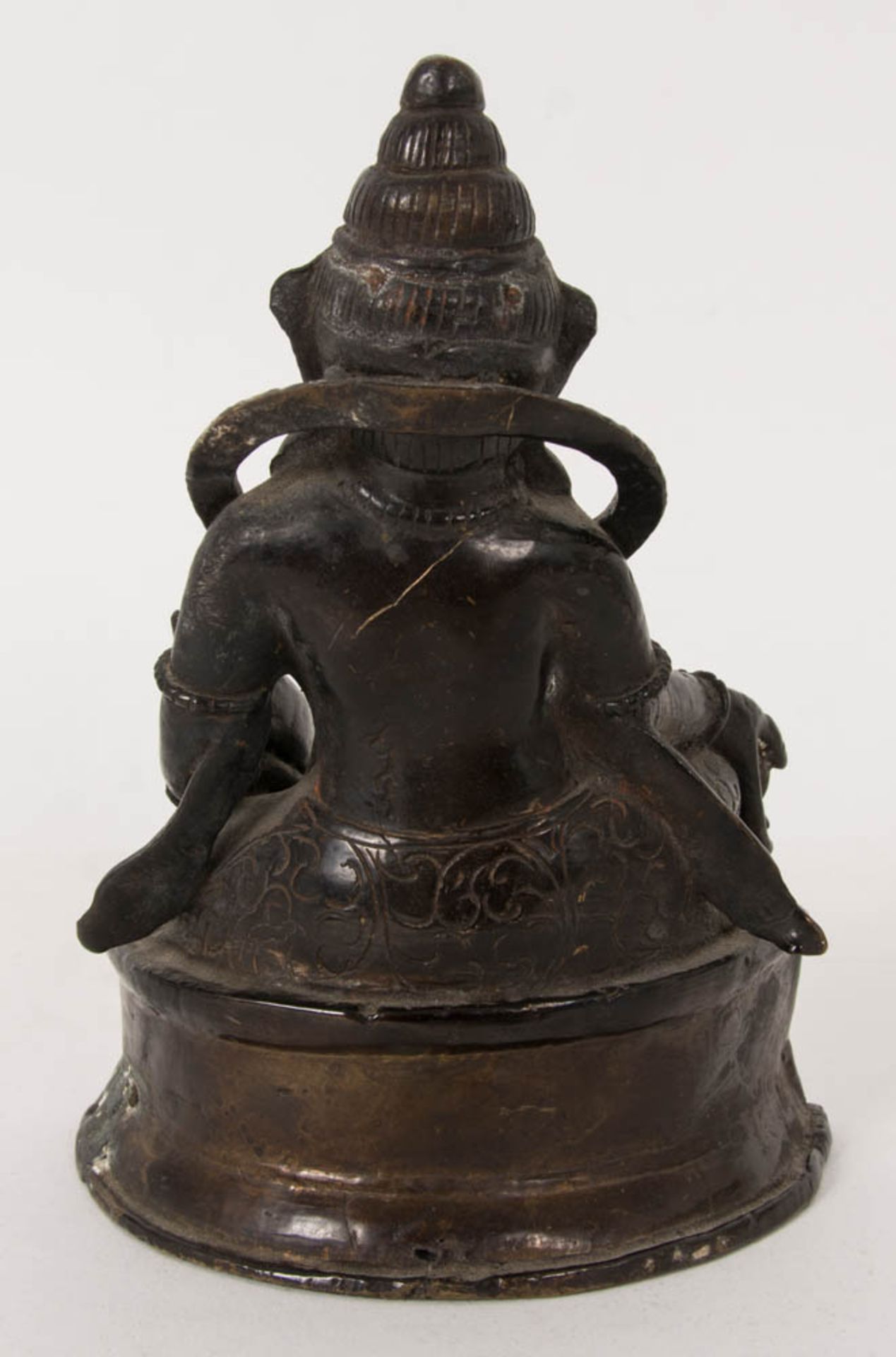 Jambhala Buddha Figur, asiatische Gottheit des Reichtums sowie Hüter des Nordens, Bronze, 19./20. Jh - Bild 3 aus 8