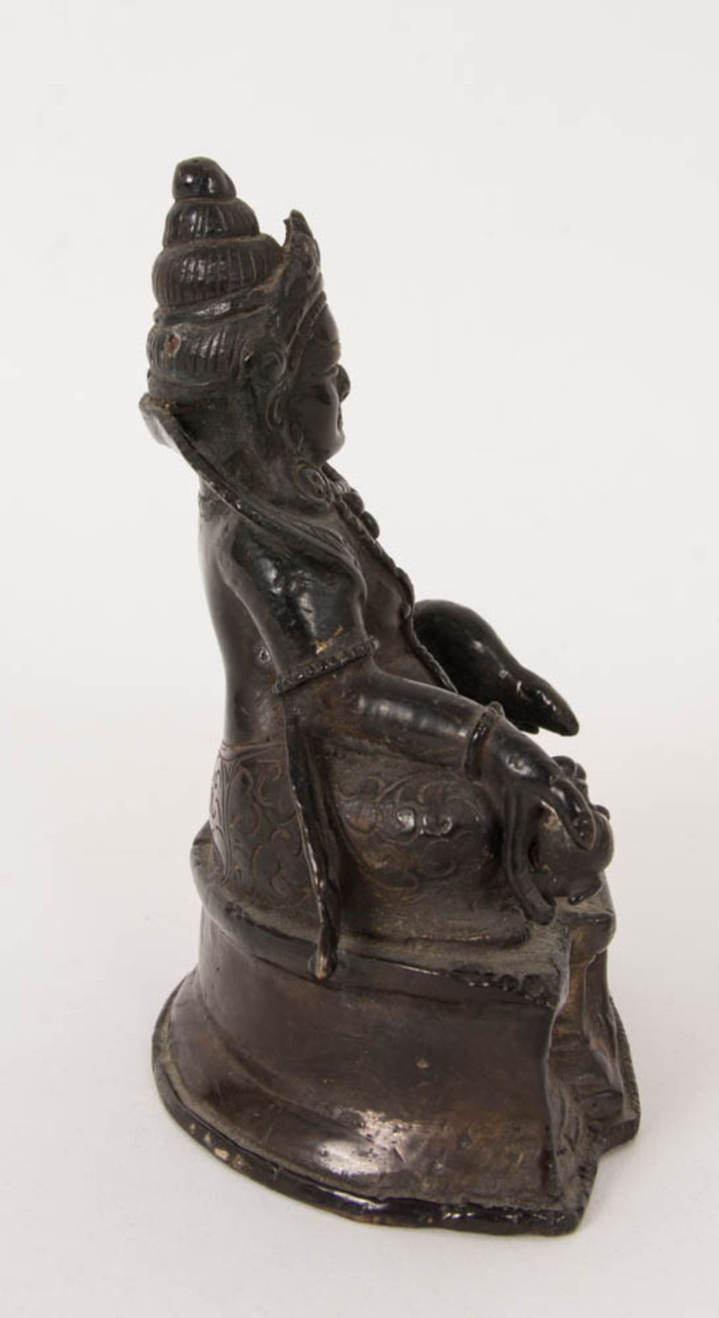 Jambhala Buddha Figur, asiatische Gottheit des Reichtums sowie Hüter des Nordens, Bronze, 19./20. Jh - Bild 2 aus 8