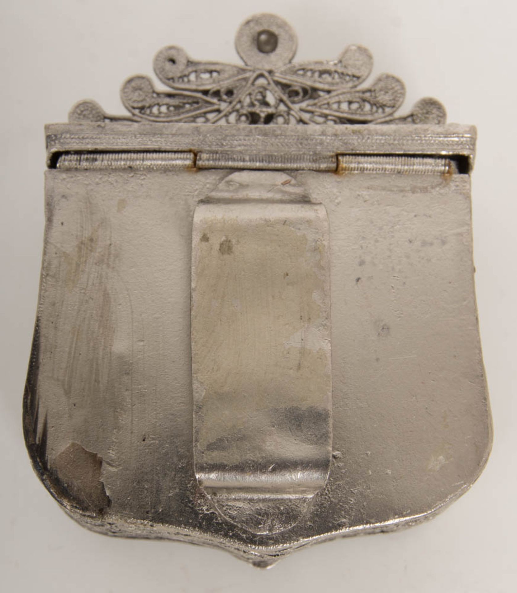 Filigrane Wappendose mit Doppeladler, Buntmetall, wohl Russland, 19. Jh. - Bild 6 aus 7