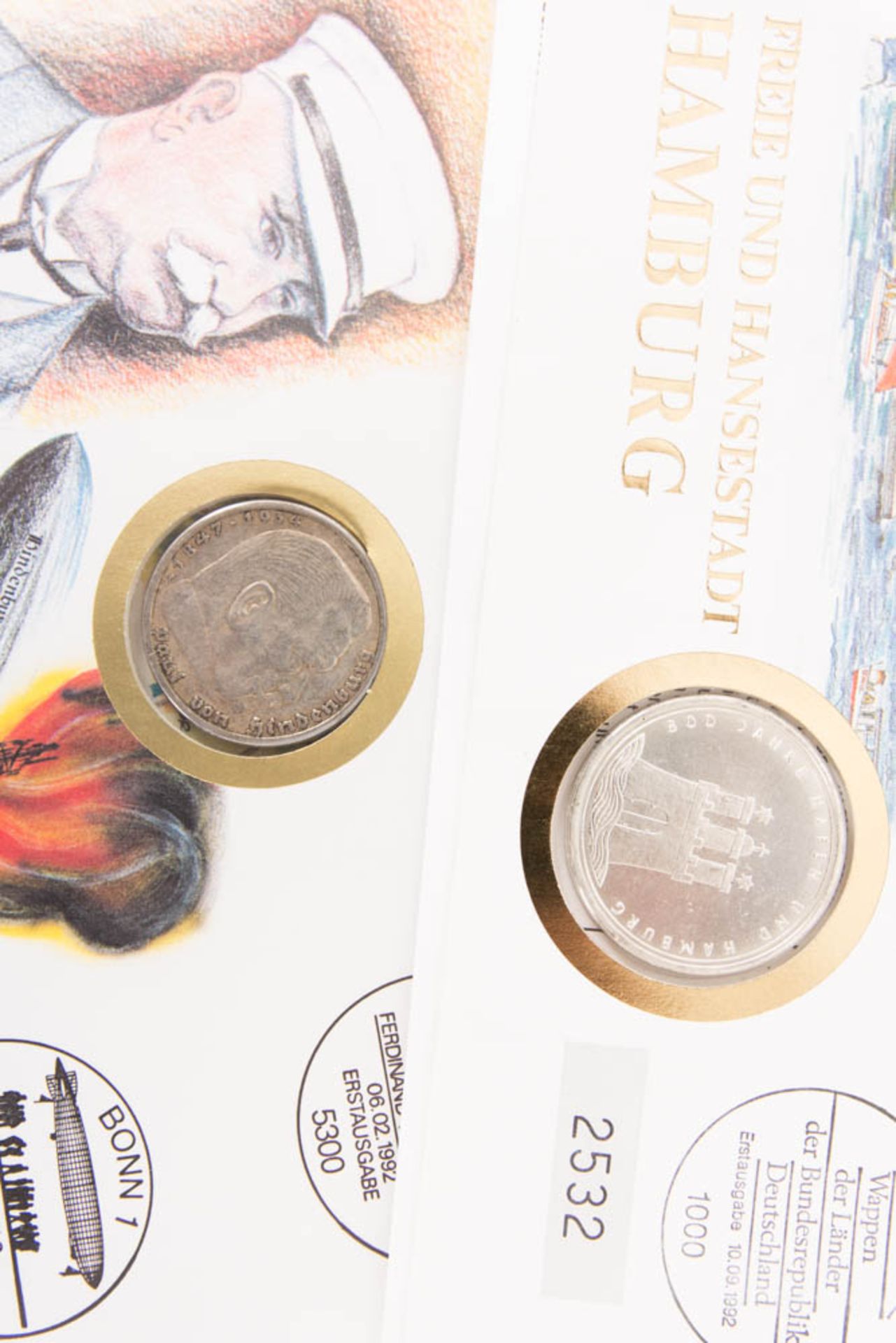 Drei Münzalben, Numisbriefe, mit Silber. - Bild 4 aus 9