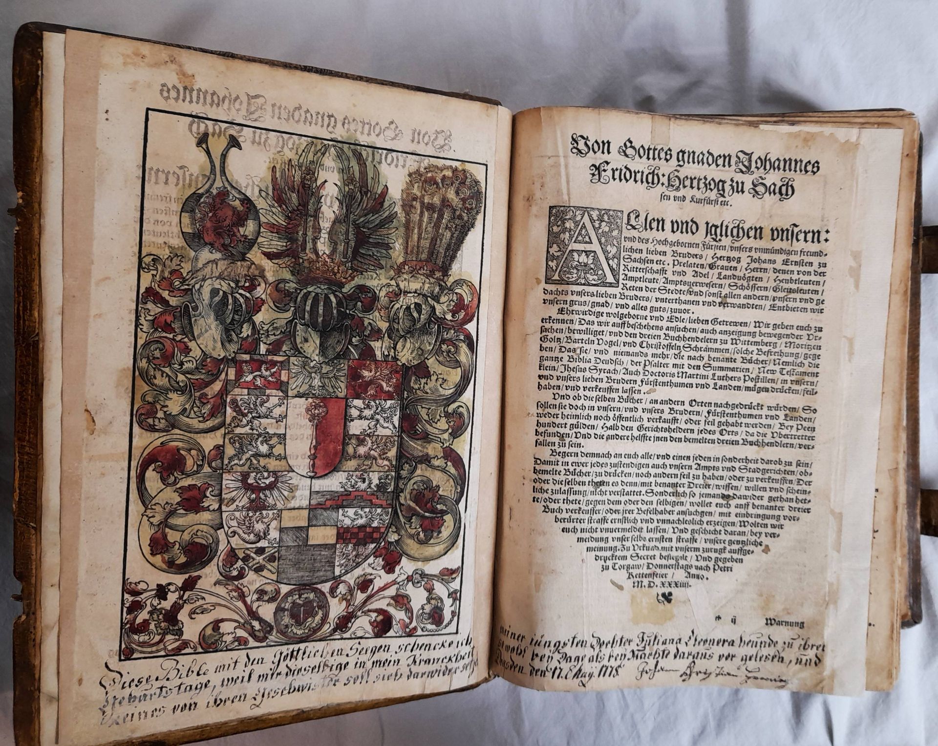 Wartburg Bibel, mit zahlreichen kolorierten Holzschnitten, 1541. - Image 10 of 18
