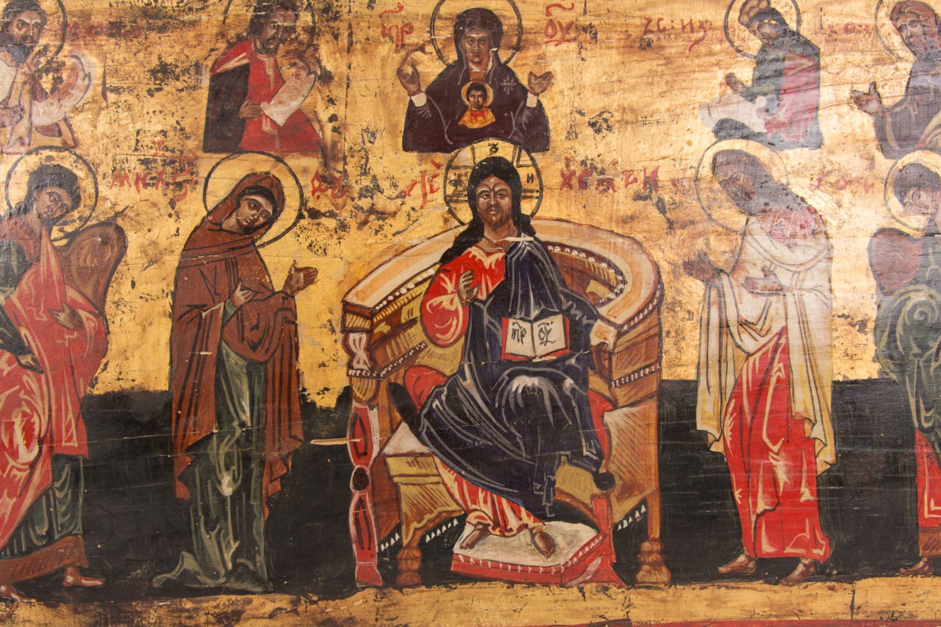 Ikone, Christus als Pantokrator, Tempera auf Holz, Russland, 19. Jh. - Image 2 of 5