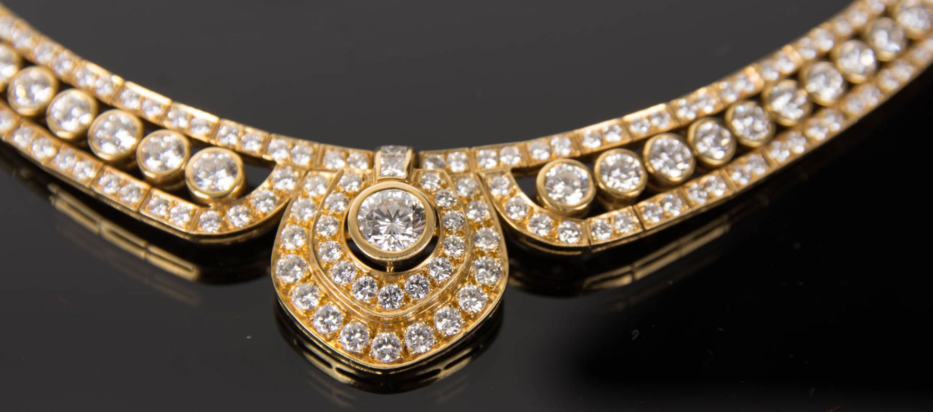 Extravagantes Schmuckset mit Brillanten, 750er Gelbgold. - Bild 2 aus 9