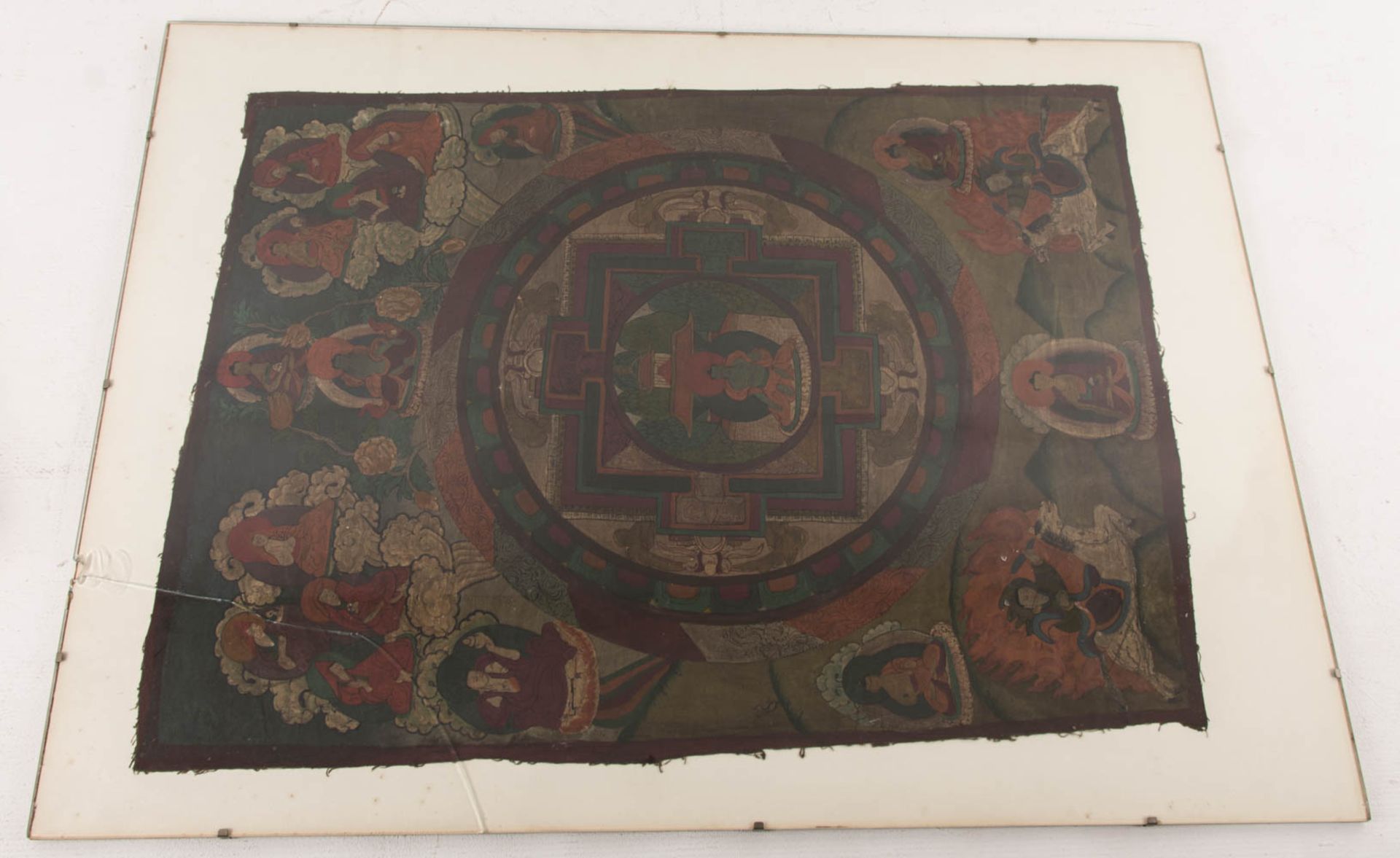 Thangka, Medicin Buddha Mandala, Wasserfarben auf Leinen, Tibet, 20. Jh. - Image 3 of 11