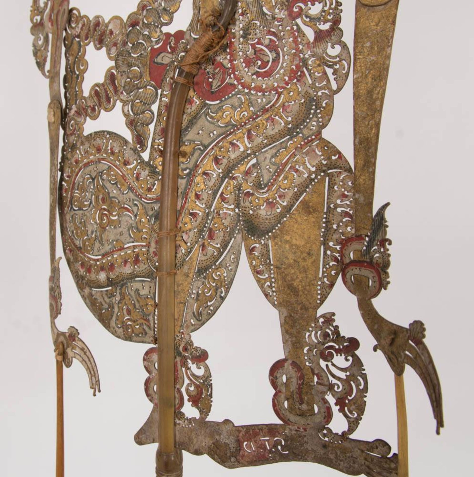 Wayang Kulit Figur, feiner Farbauftrag auf Leder, Yogyakarta Bali, 20. Jh. - Bild 4 aus 13