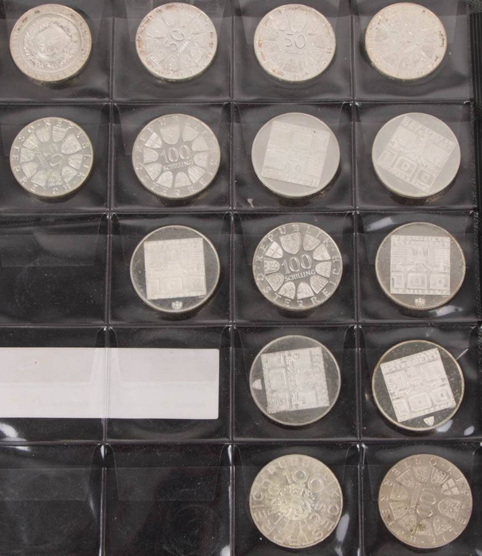 Österreich: 15 Silbermünzen, 2. Republik 217,6g Feinsilber.