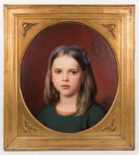 Karl Gottfried Pfannschmidt, Portrait eines Mädchens, Öl auf Holz, Deutschland 1872.