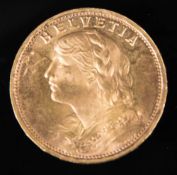 Schweiz: 20 Franken 1935 "Vreneli" #3.
