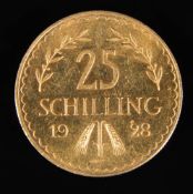 Österreich, 1 Republik 25 Schilling 1928 Gold.