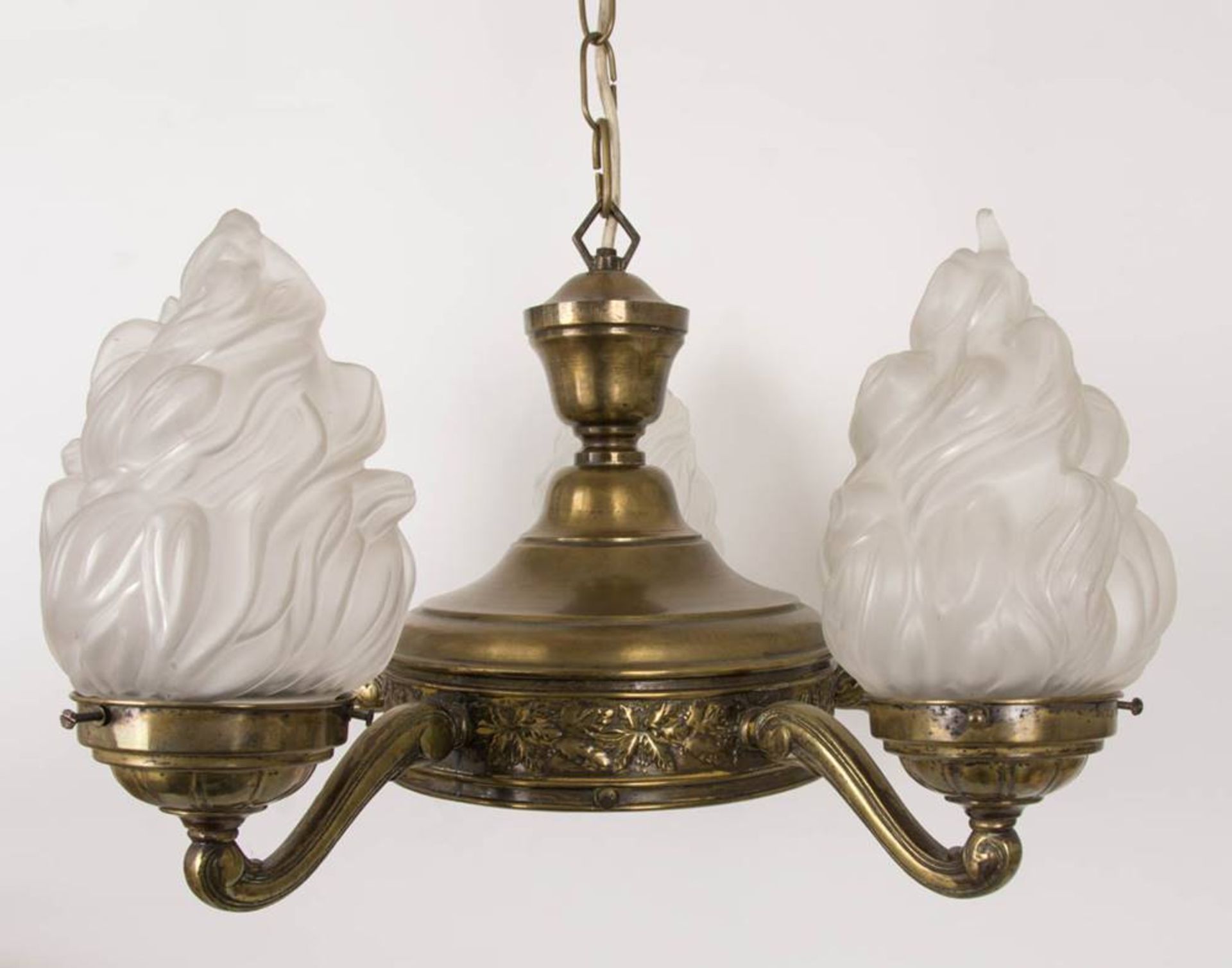 Schöne Deckenlampe fünfarmig mit Jugendstil-Flammen. - Bild 4 aus 18