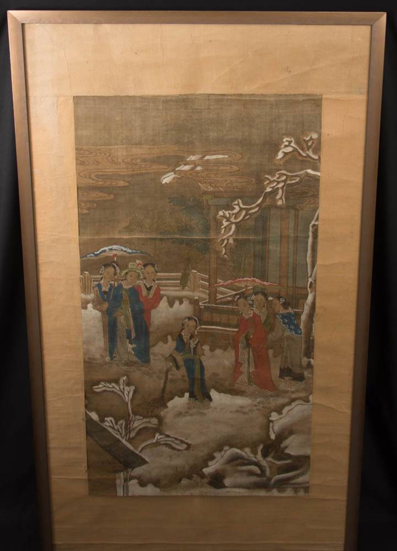 Japanisches Wandbild mit Frauengestalten.