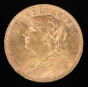 Schweiz: 20 Franken 1935 "Vreneli"#1.