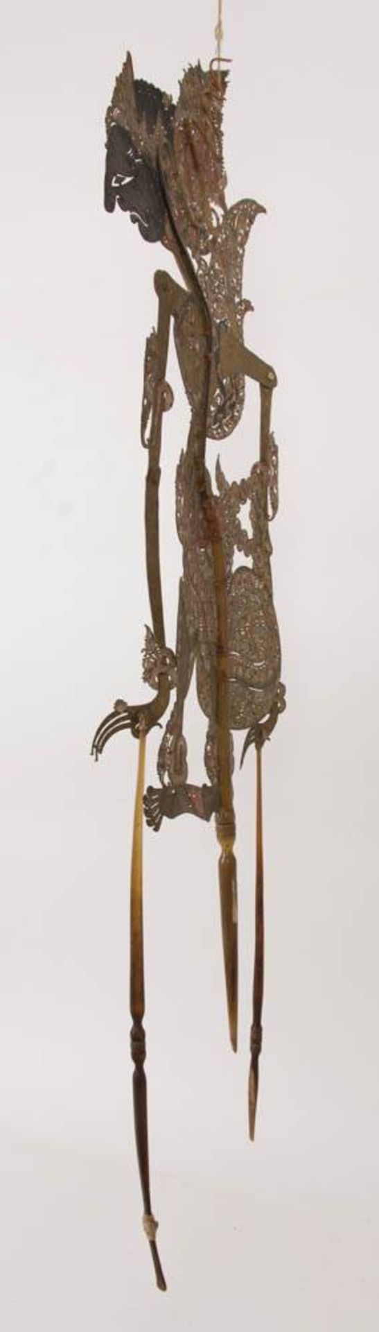 Wayang Kulit Figur, feiner Farbauftrag auf Leder, Yogyakarta Bali, 20. Jh. - Bild 5 aus 13