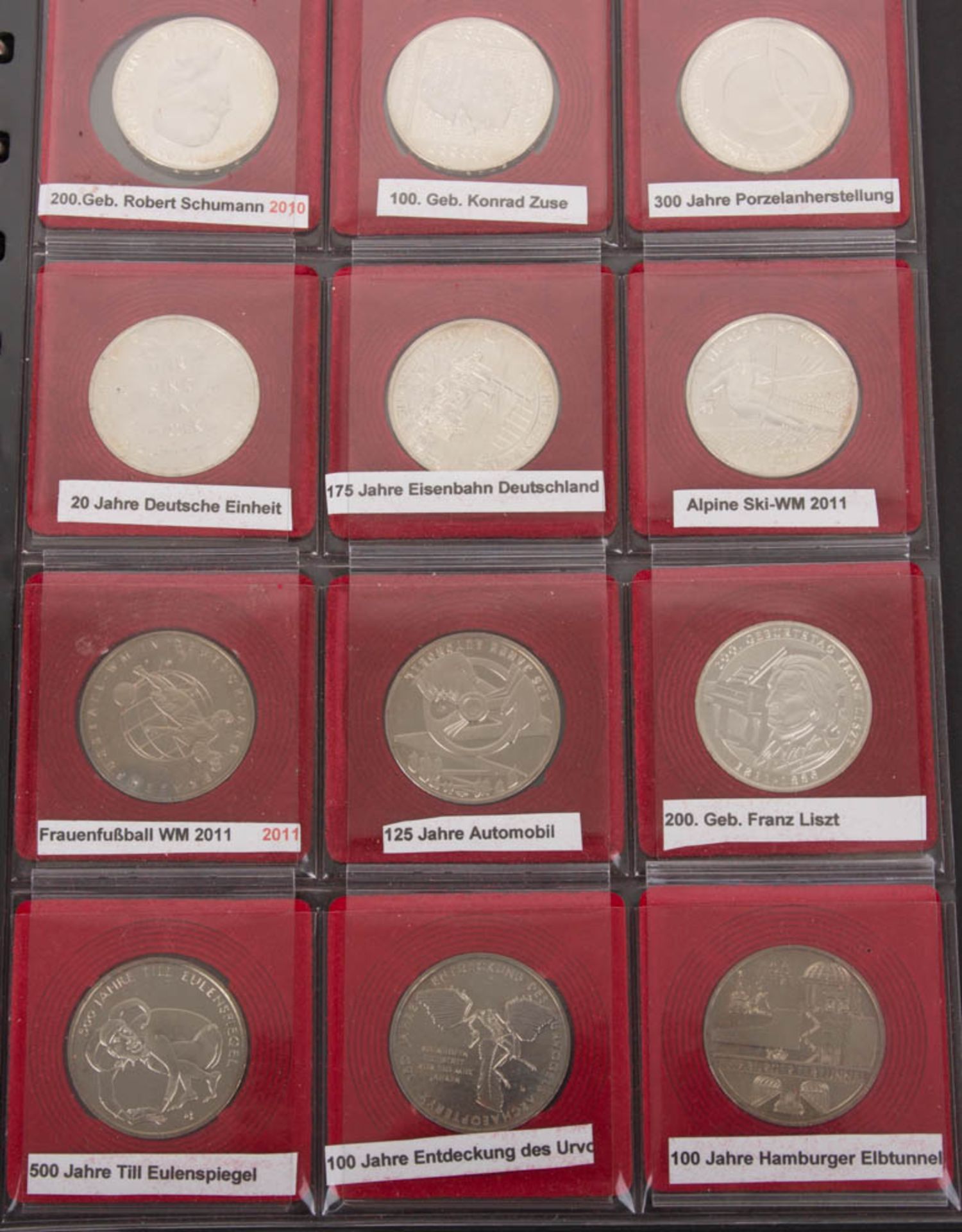 BRD: reichhaltiges Münzalbum 10€ Gedenkmünzen, 842,5 g Feinsilber. - Bild 2 aus 11