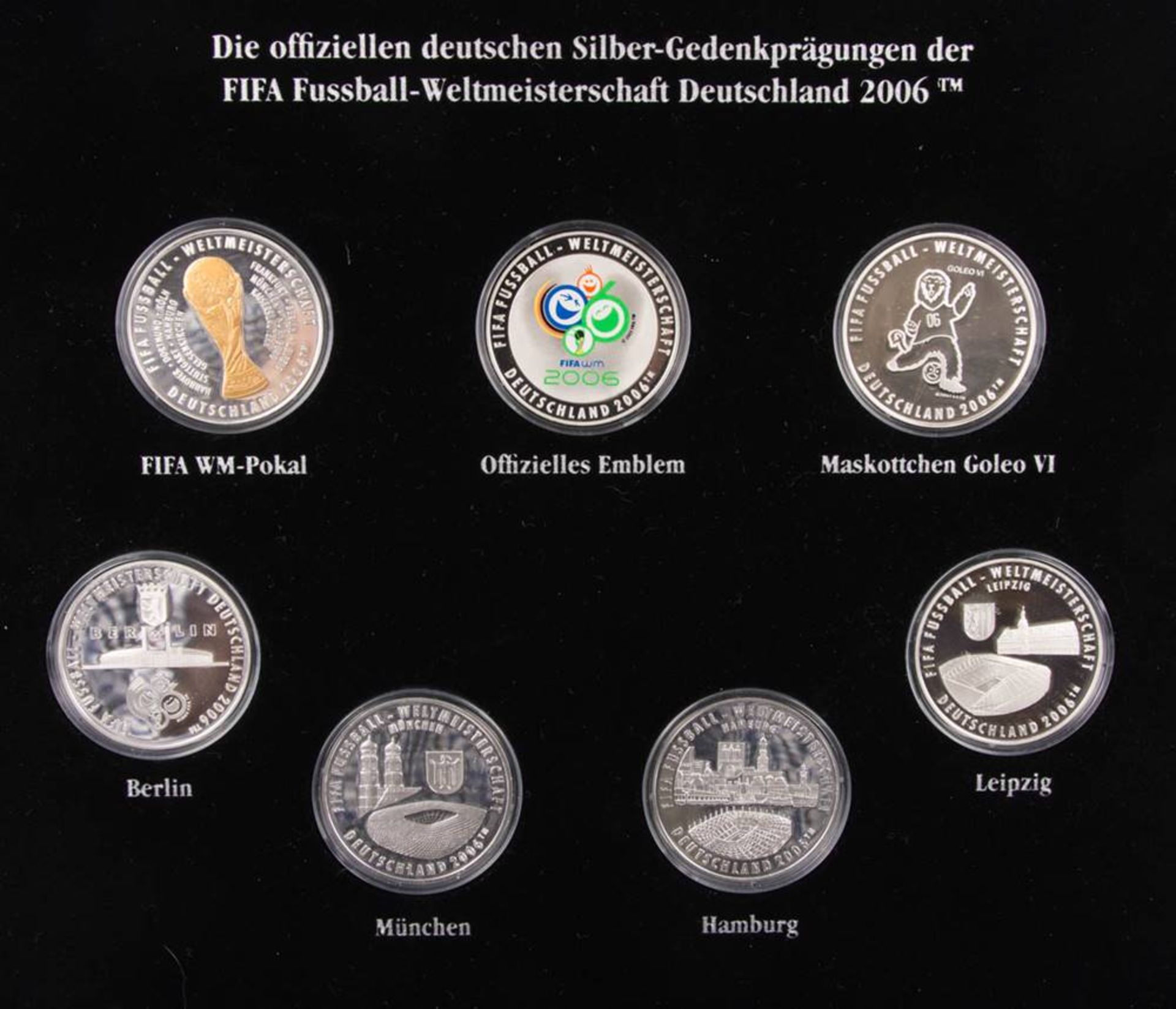 WM 2006: Silbermedaillen-Set, knapp 350g Feinsilber. - Bild 2 aus 8