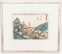 Ando Hiroshige I., wohl Station 37 Fujigawa, aus der Serie Tokaido, kolorierter Druck, Anfang 19. Jh
