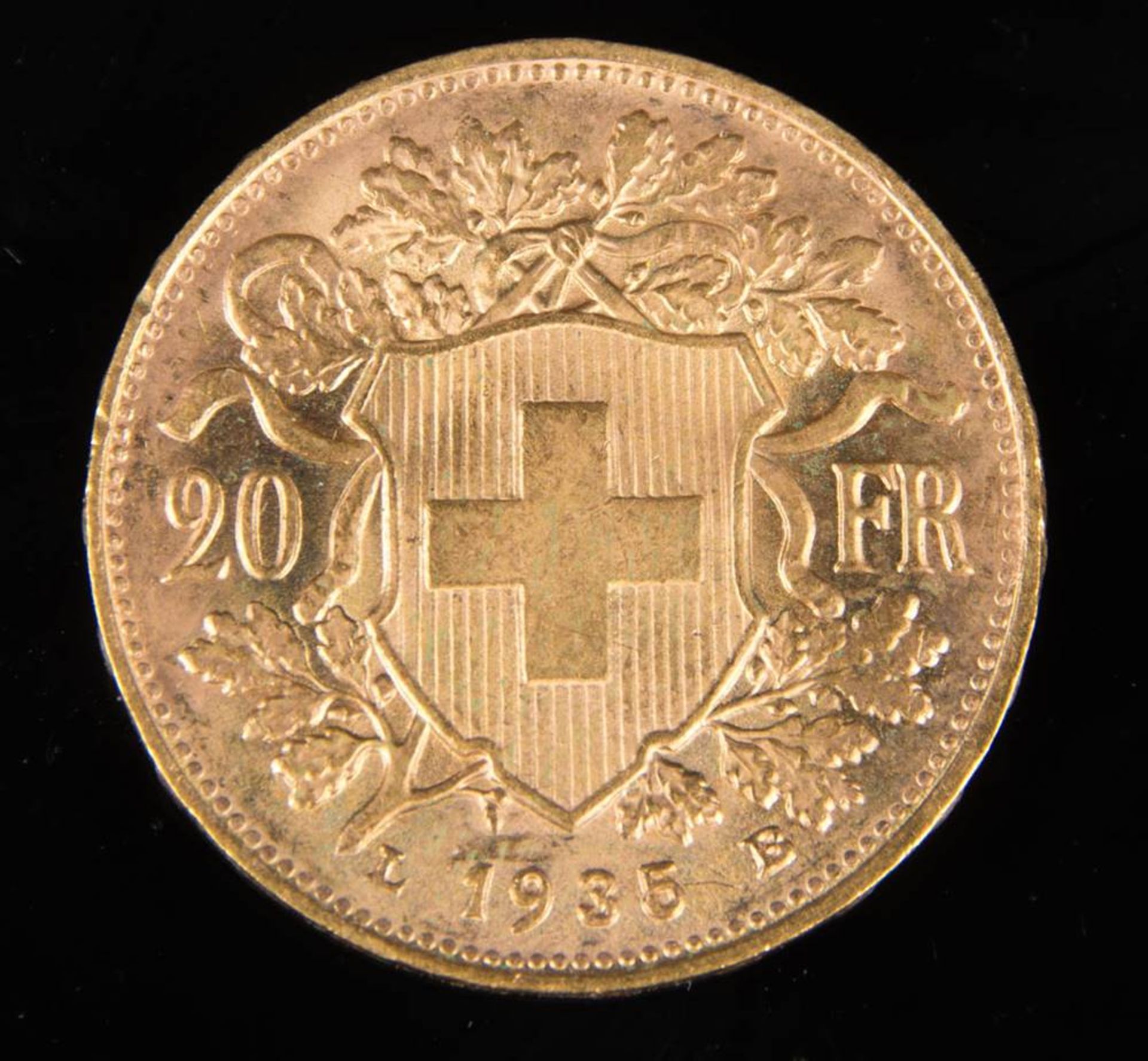 Schweiz: 20 Franken 1935 "Vreneli"#1. - Bild 2 aus 2