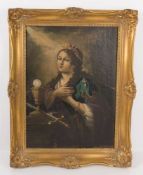 Heilige Barbara, Öl auf Platte, 19. Jh.