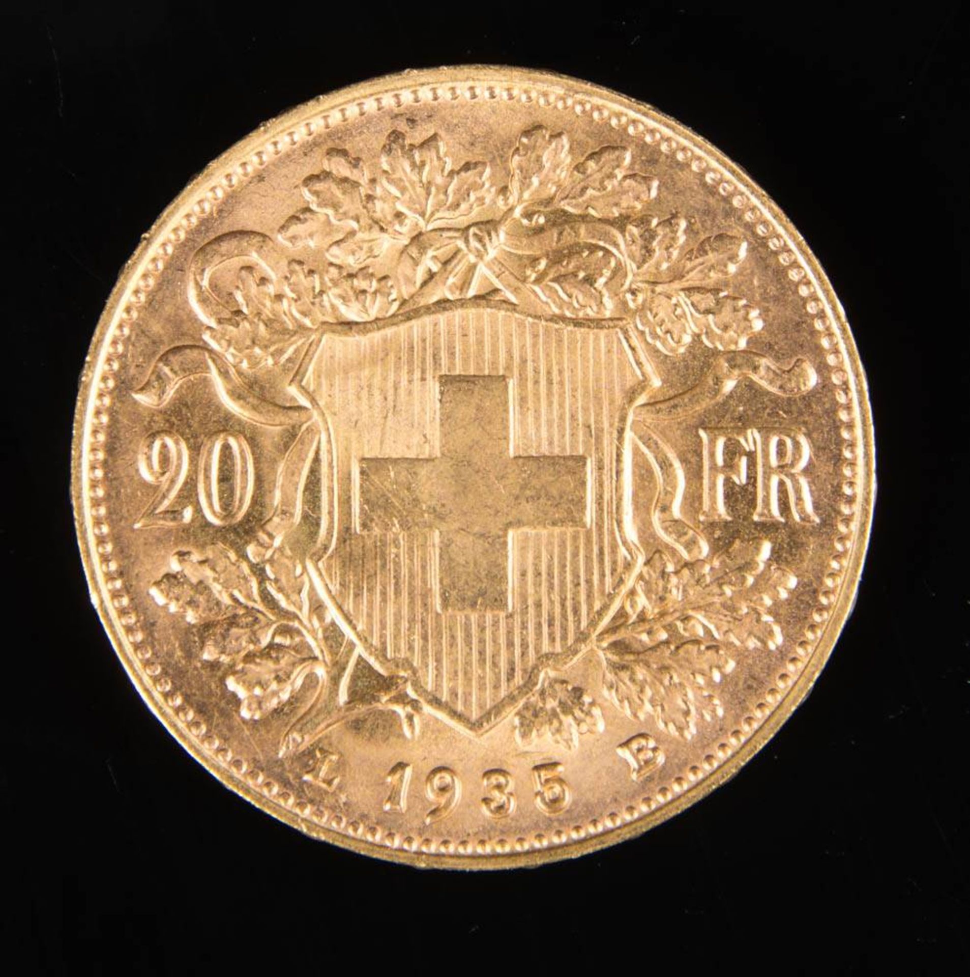 Schweiz: 20 Franken 1935 "Vreneli"#2. - Bild 2 aus 2