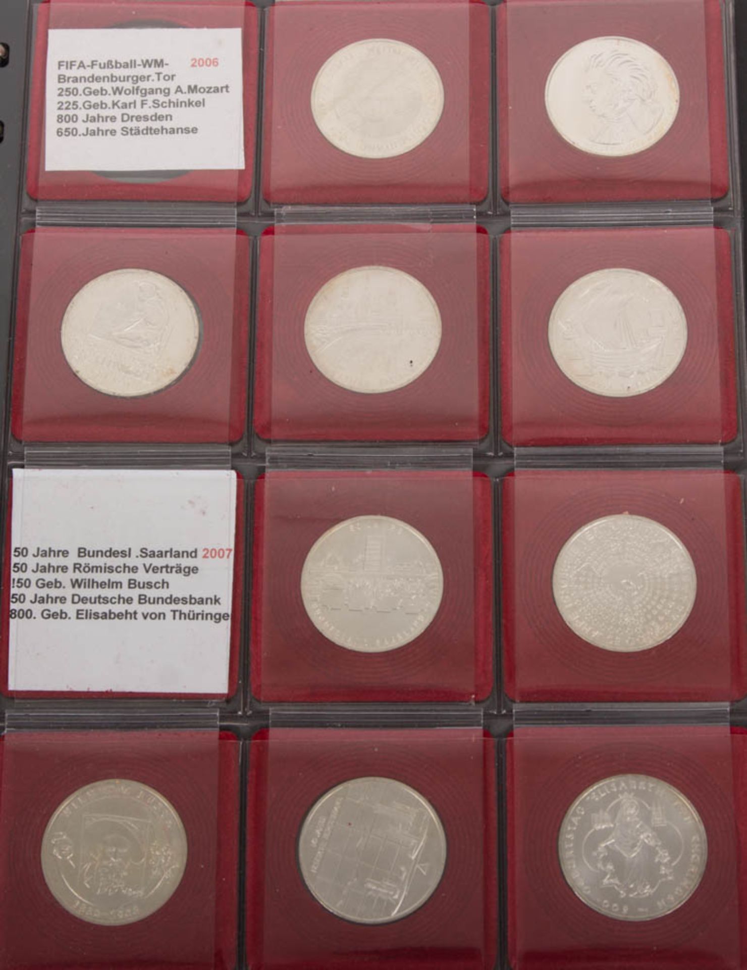 BRD: reichhaltiges Münzalbum 10€ Gedenkmünzen, 842,5 g Feinsilber. - Bild 6 aus 11
