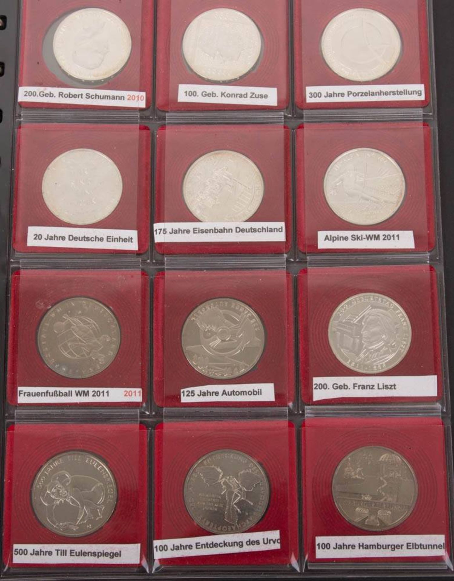 BRD: reichhaltiges Münzalbum 10€ Gedenkmünzen, 842,5 g Feinsilber. - Bild 3 aus 11