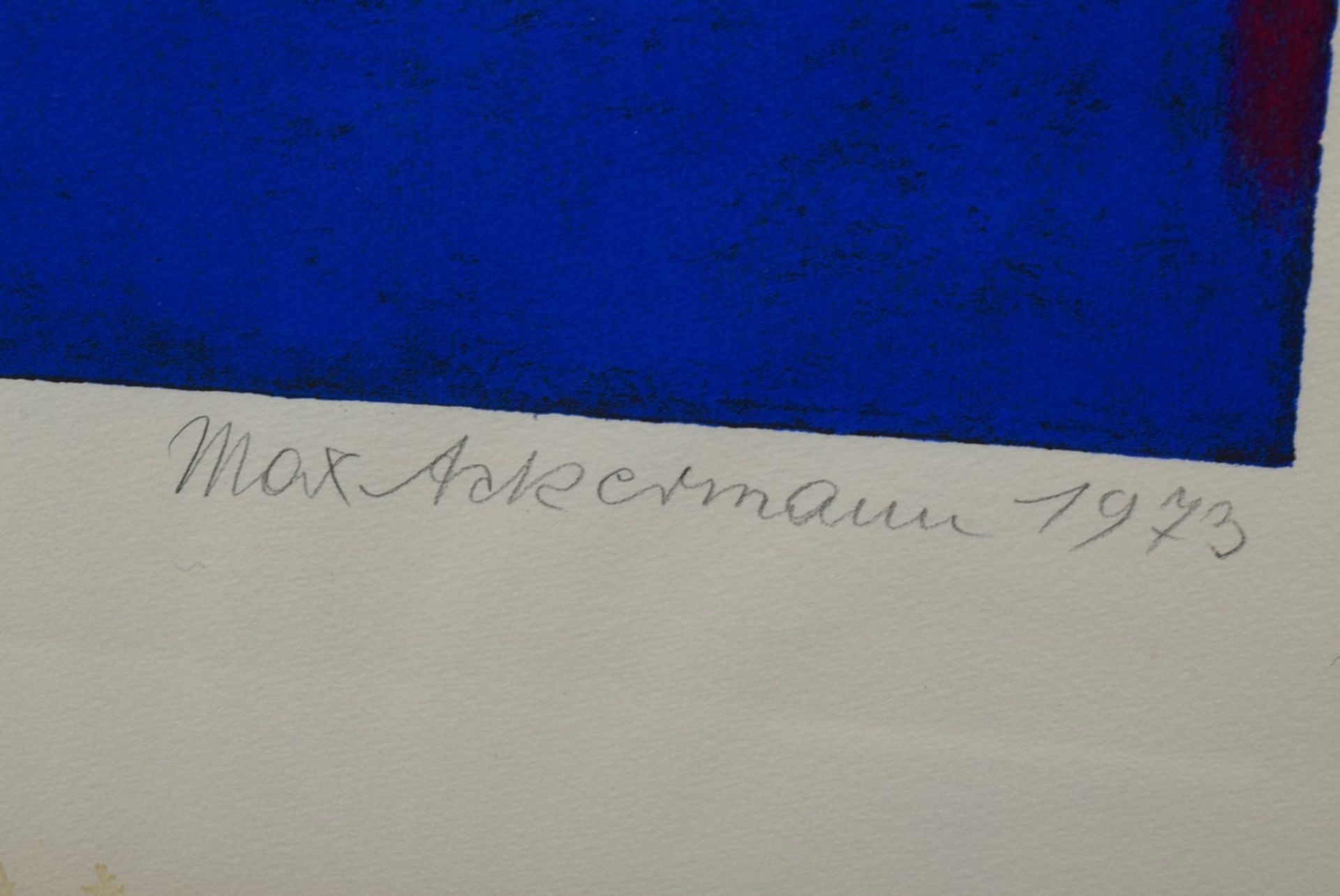 Ackermann, Max (1887-1975) "Kraftfeld Blau" 1973, Farbserigraphie, 79/100, u.l. - Bild 2 aus 2