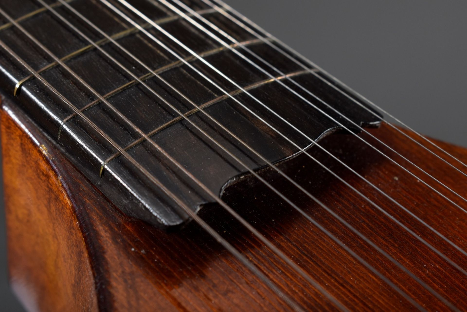 Cister oder sog. English Guitar, rückseitig am Wirbelkopf bekrönter Brandstempe - Bild 14 aus 22