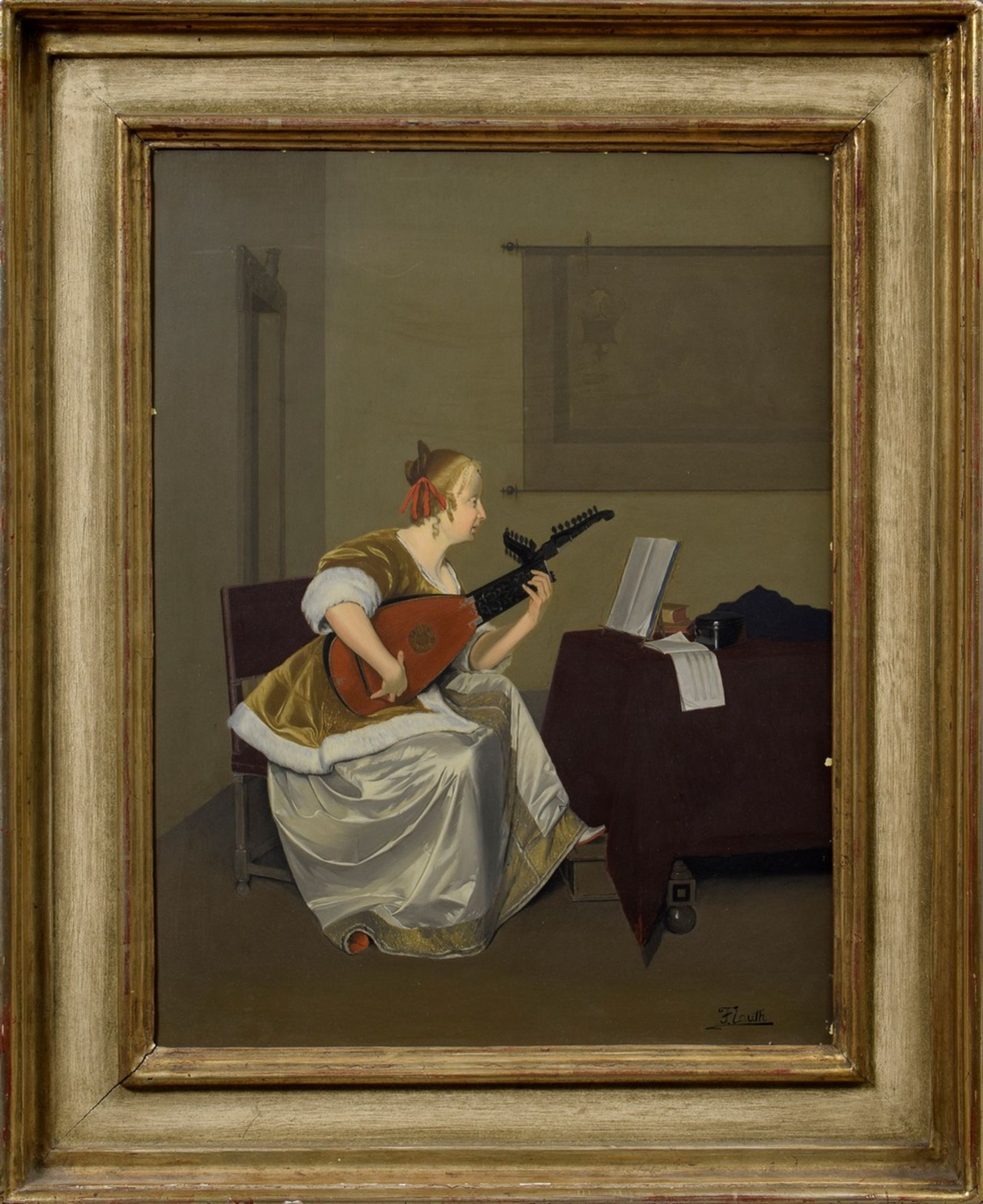 Lauth, Charles-Frédéric (1865-1922) "Lautenspielerin" nach Gerard ter Borch (16 - Bild 2 aus 7